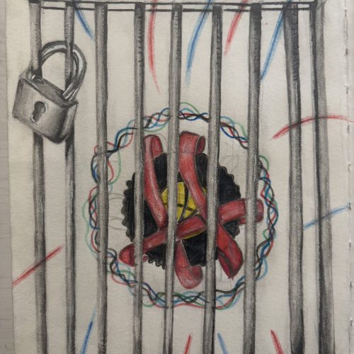 Heart in cage drawing - CYP Art