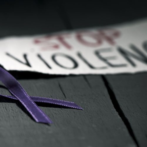 stop violence purple ribbon
