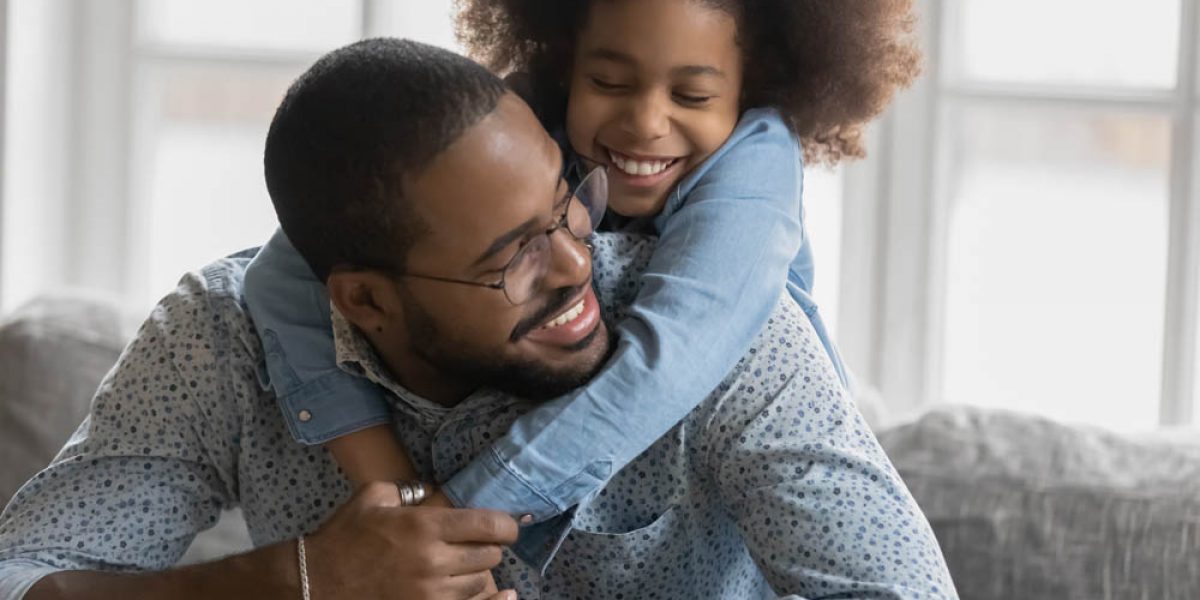 Father and daughter playing